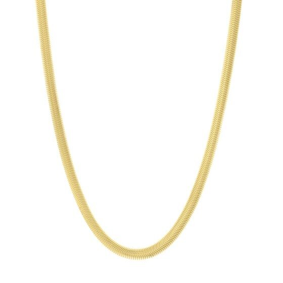 14k Yellow Gold 20″ Oval Snake Pendant Chain Necklace 20 gram 5.3 MM