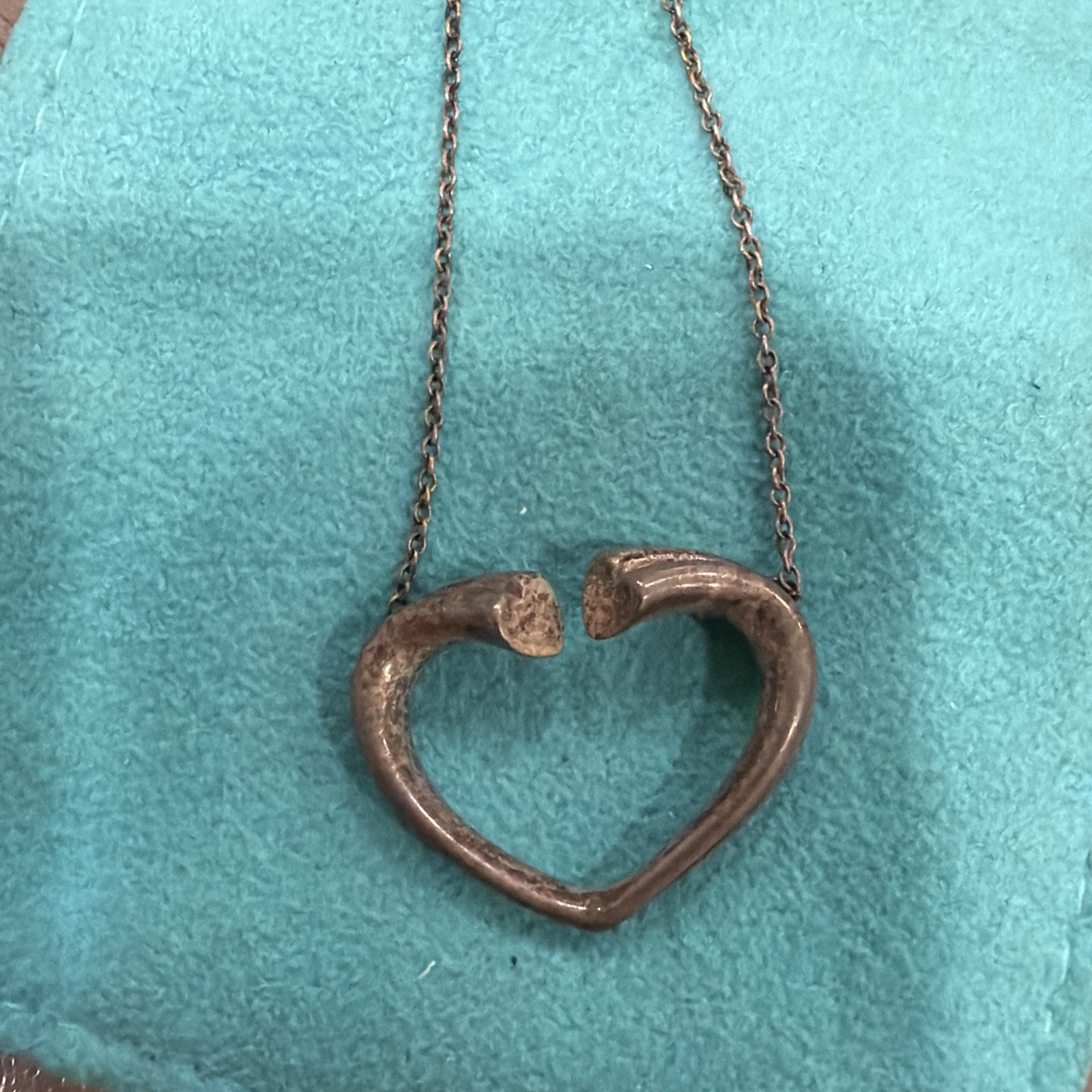 Tiffany & Co. Paloma Picasso Tenderness Heart Necklace 925 Sterling Silver w box