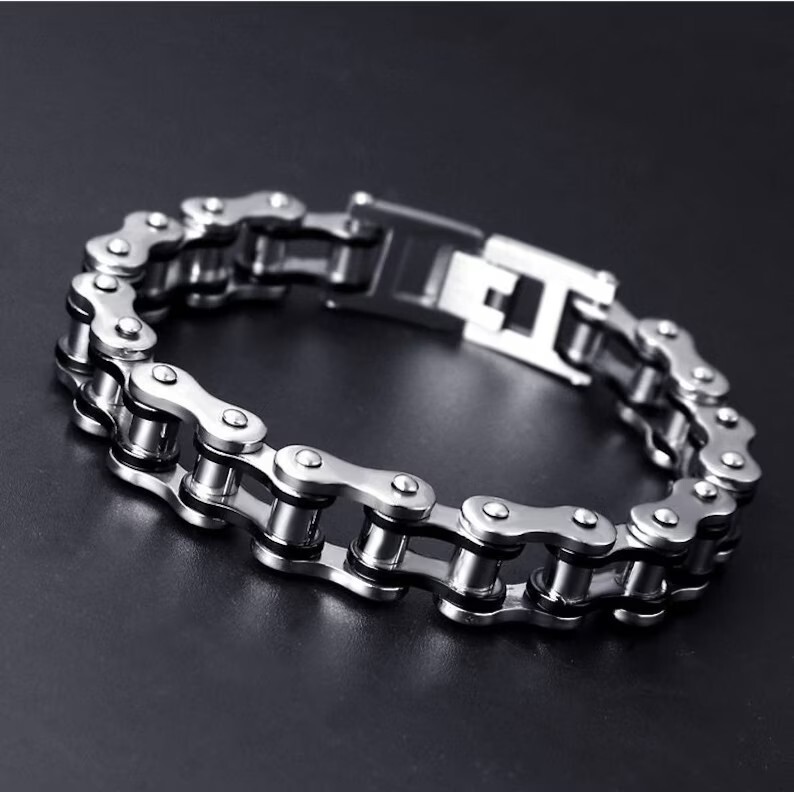 SOLID Stainless Steel Motorcycle Bike Chain Design Bracelet Men’s Jewelry Gifts