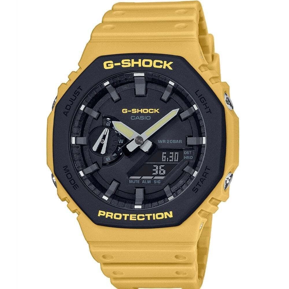 G-Shock Mens Boys Analogue-Digital Watch Black Yellow Army Green GA-2100 Series