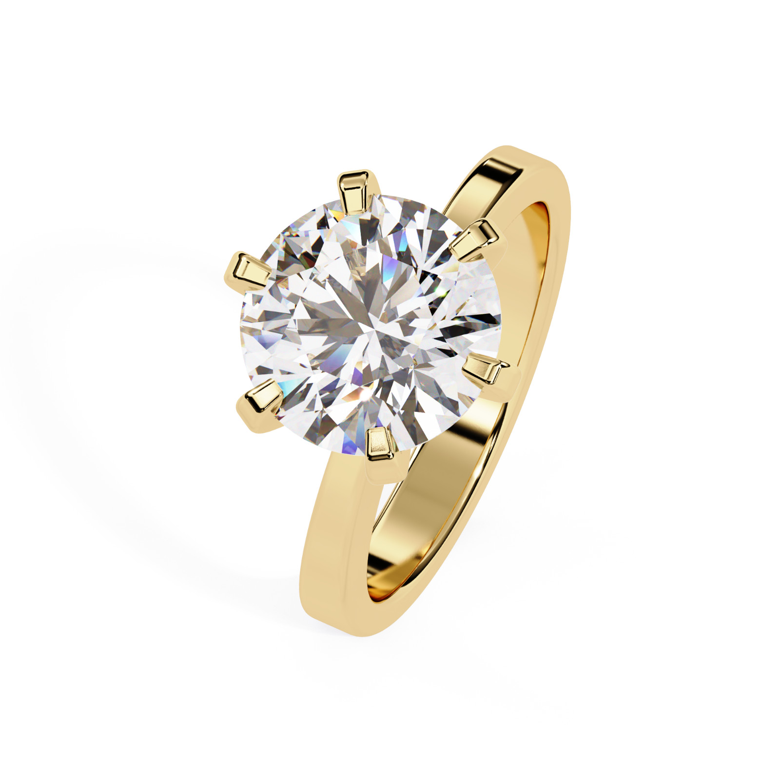 1.00 CTW Round Lab Grown Diamond Six Prong Solitaire Ring 925 Silver DEF VVS IGI