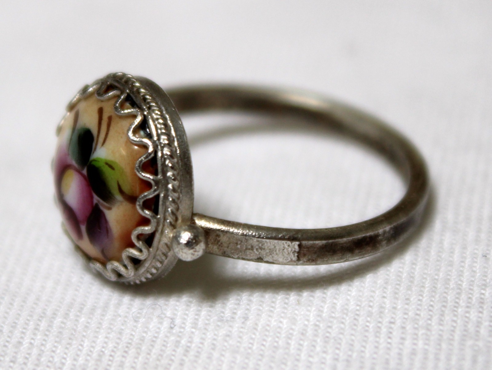 Vintage Russian Hand Painted Enamel Rings 4 Variation Finift Technique #7,12,87