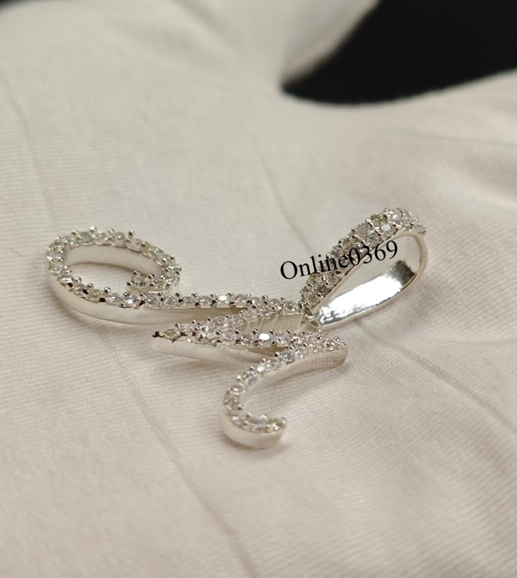 Initial Alphabet “M” Letter Pendant For Men’s In Natural Diamond 925 Silver