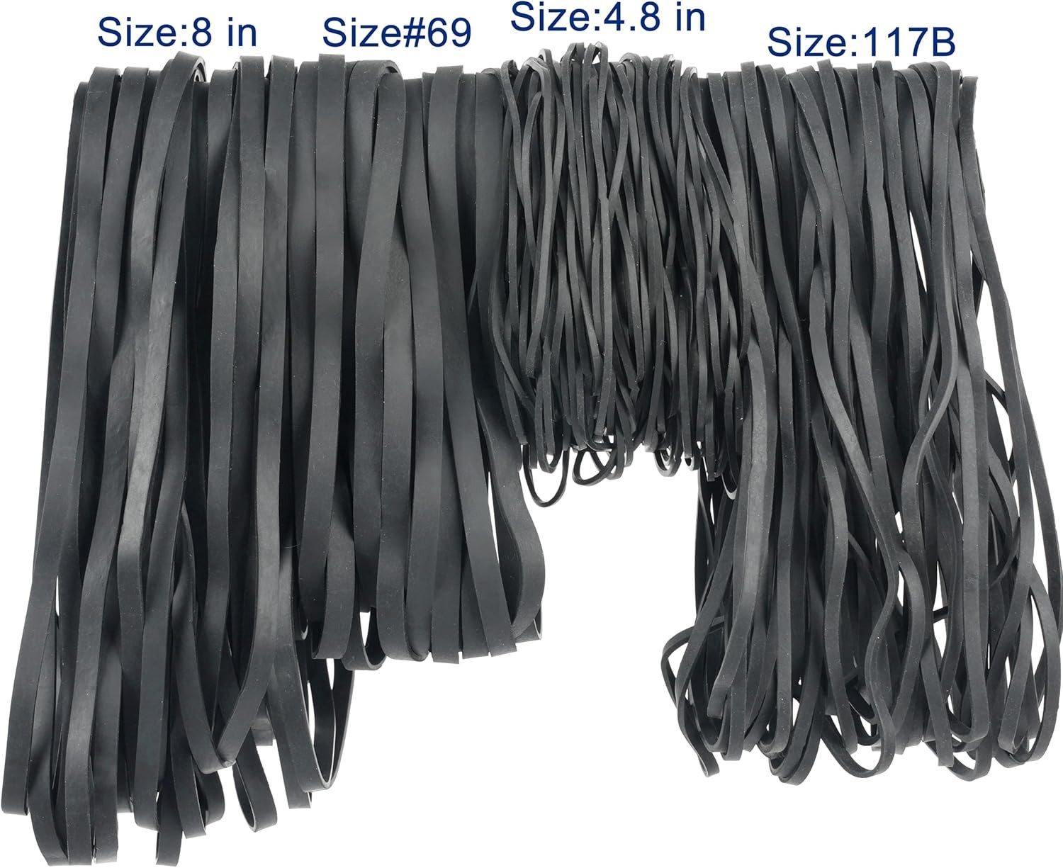 -Rubber Bands Assorted Sizes 0.5Lbs Large Rubber Bands Heavy Duty Elastic Bands