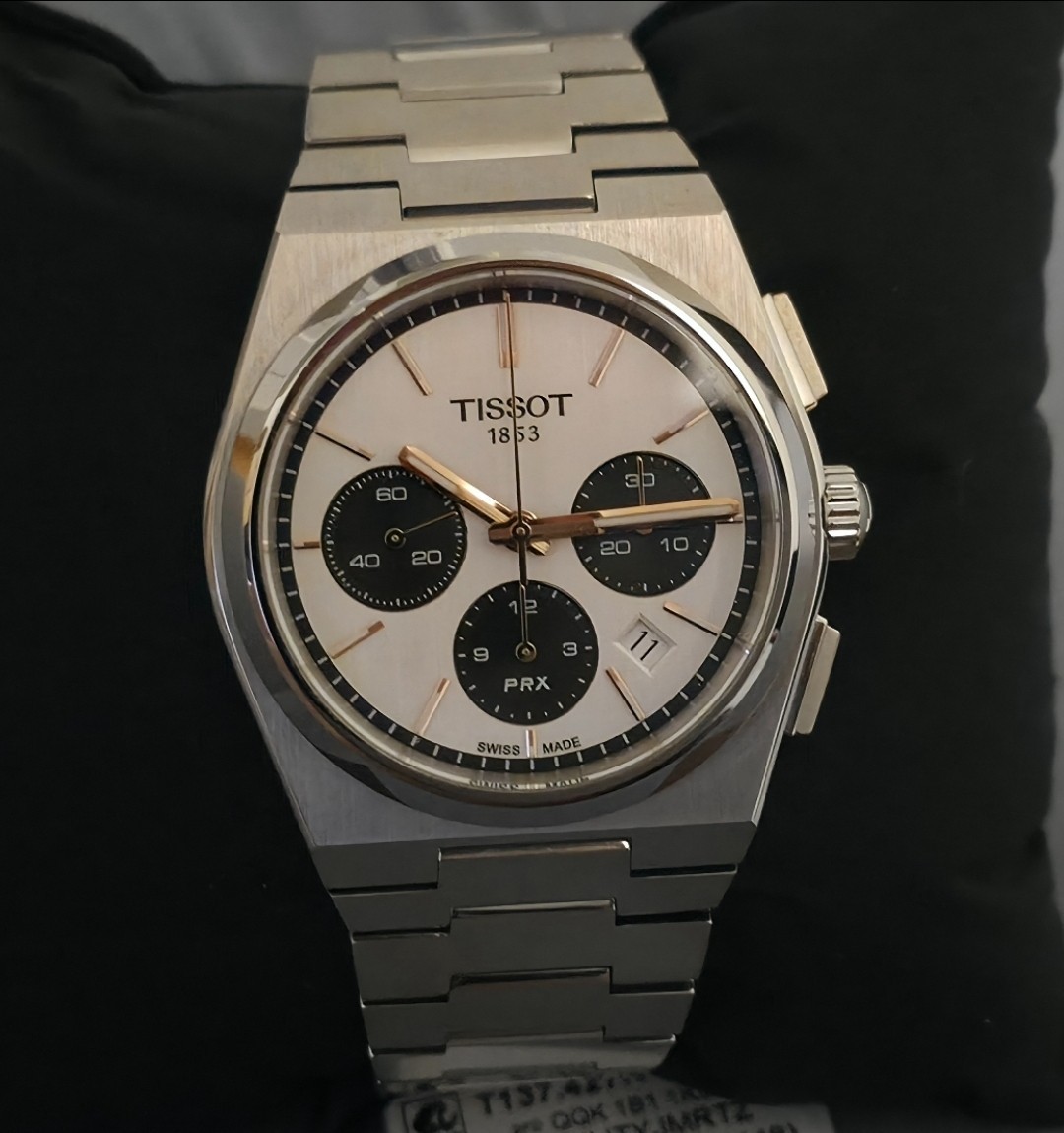 Tissot PRX Automatic Chronograph Panda White Dial T137.427.11.011.00 BNIB