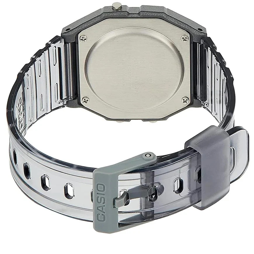 Casio Transparent Gray Classic Multifunction Unisex Digital Watch F-91WS-8