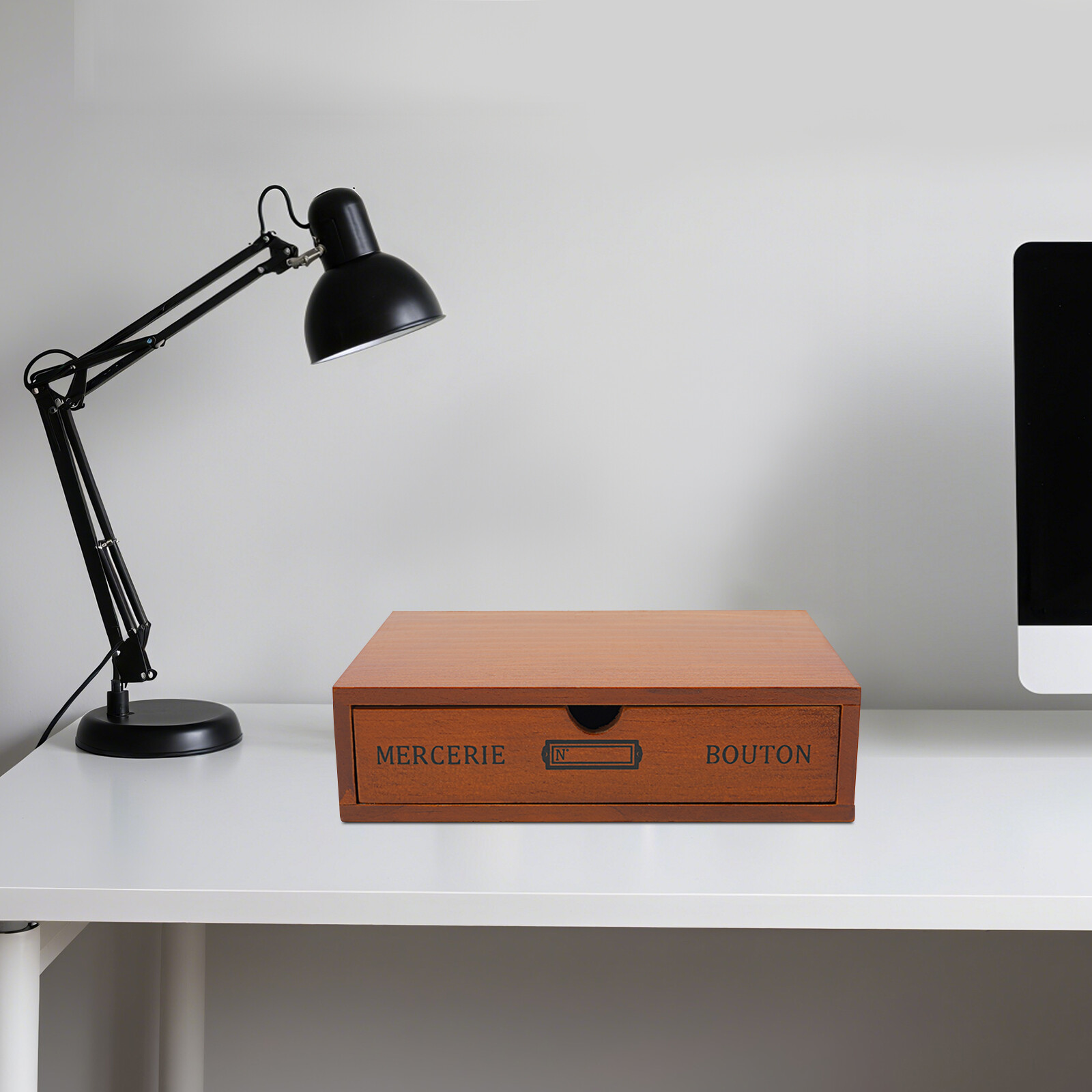 Single-Drawer Storage Box, Wooden Desktop Jewelry Organizer, Desktop Drawer Box