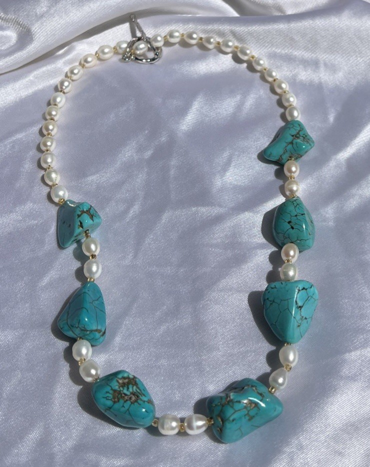 Pearl And Turquoise Necklace