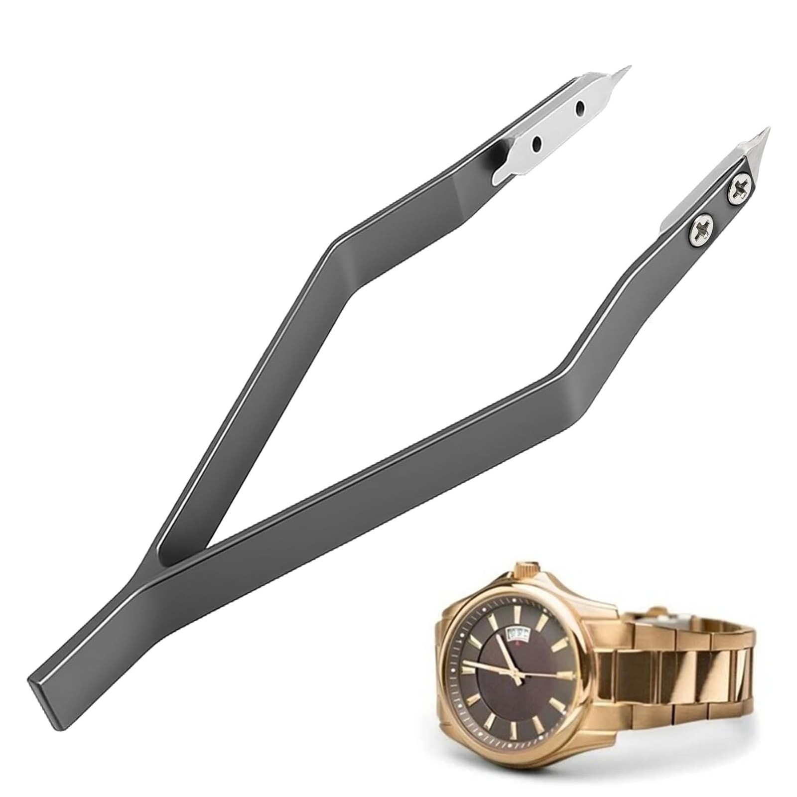 Spring Bar Tweezers,V Shaped Spring Bar Tweezers,Aluminum Alloy for Precise R…