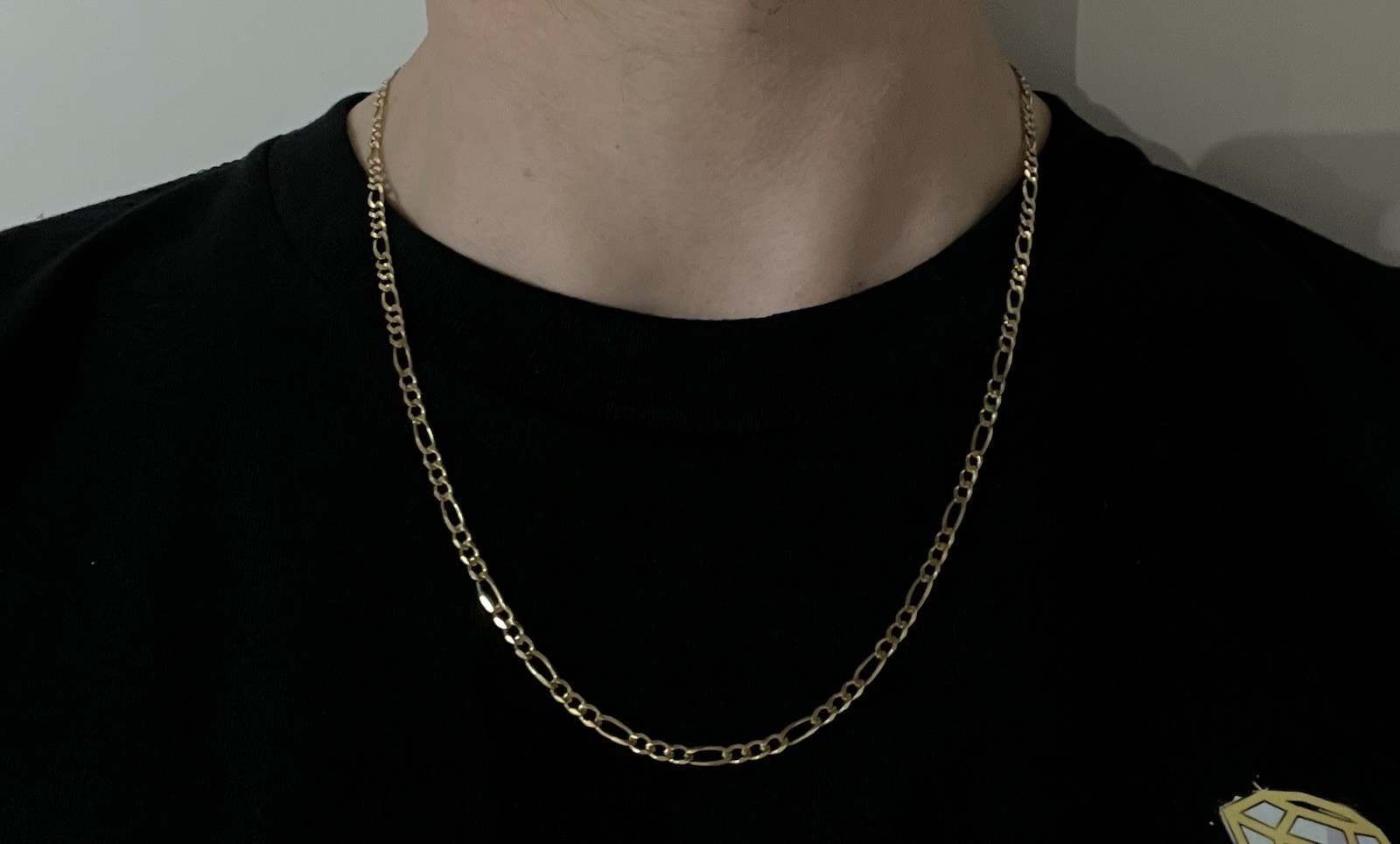 21.75” 14K Solid Yellow Gold Diamond Cut Figaro Chain | 9.04g | 3.2mm | Italy |