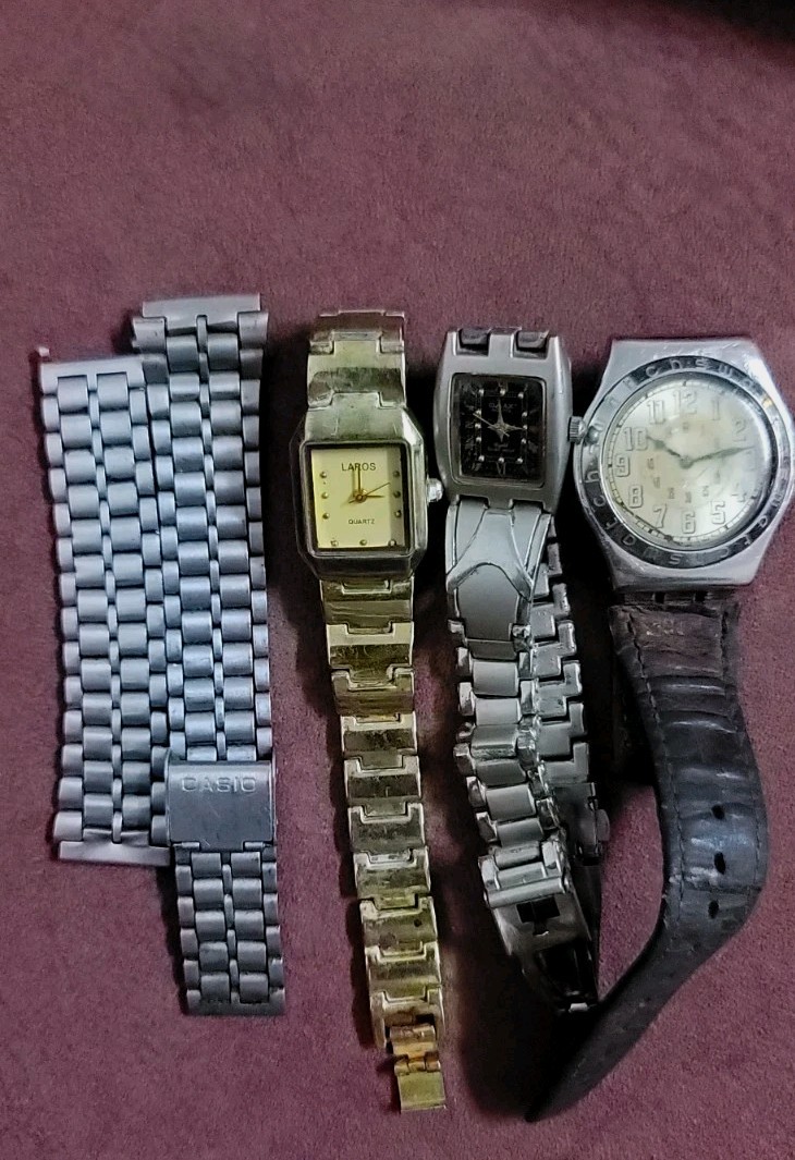 Vintage Watch Lot x3 + Casio Watch Band – For Parts or Repair