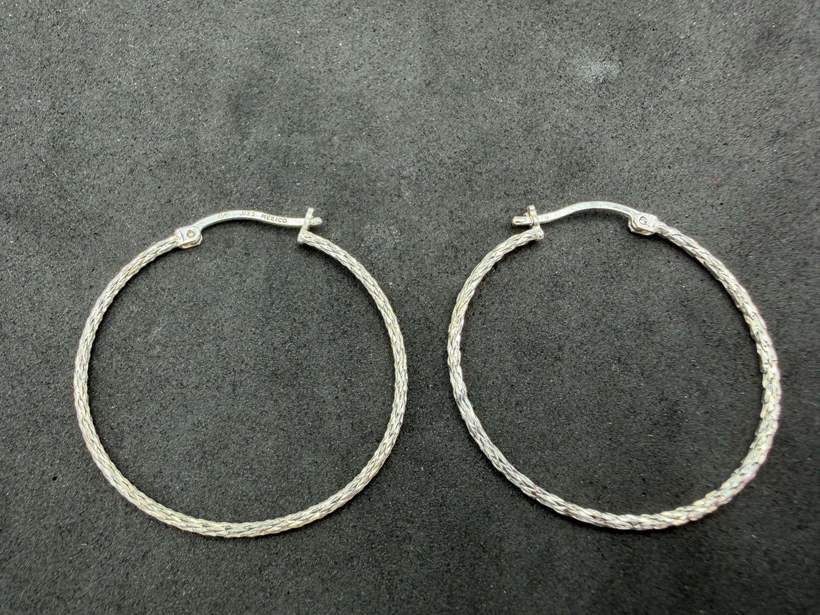 1.35g Vintage Sterling Silver 925 Braided Hoop Earrings Mexico Marked M