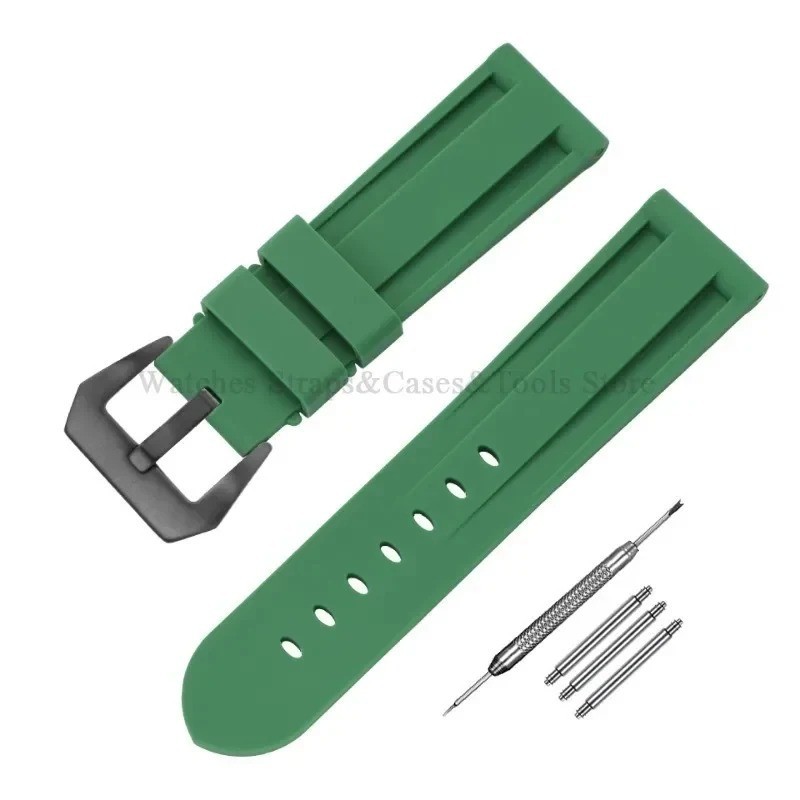 Silicone Rubber Watch Band Sport Replacement Strap 20mm 22mm 24mm 26mm