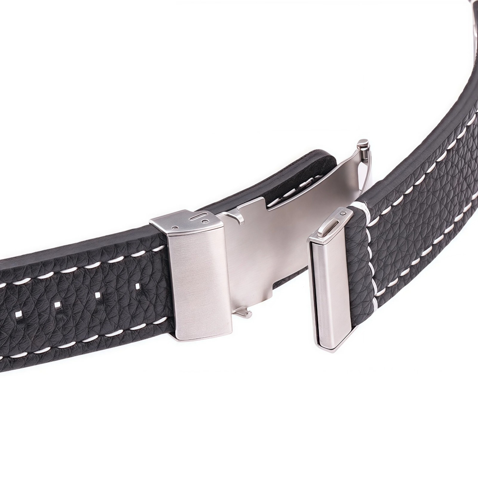 Genuine Leather Watchband Soft Cowhide Watch Strap With Deployment Clasp 18mm 20