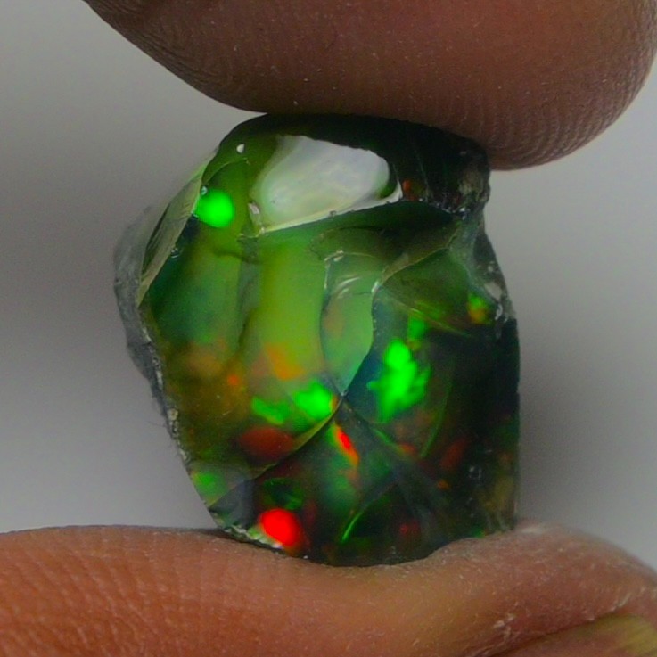 Blue Opal Rough 6.80 Carats, Smoked Ethiopian Welo Opal Rough, Fire Opal Raw