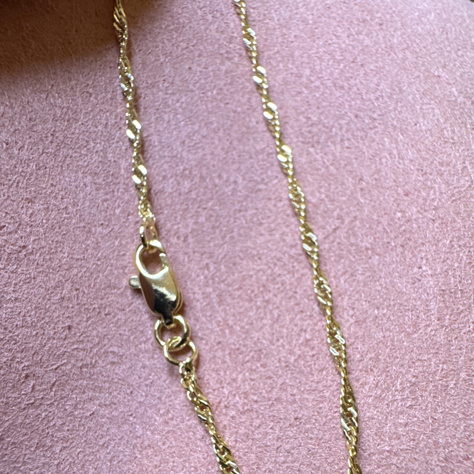 Singapore 14K Gold Filled Dainty Chain Necklace 19.5inch, 1.6mm Lobster Clasp