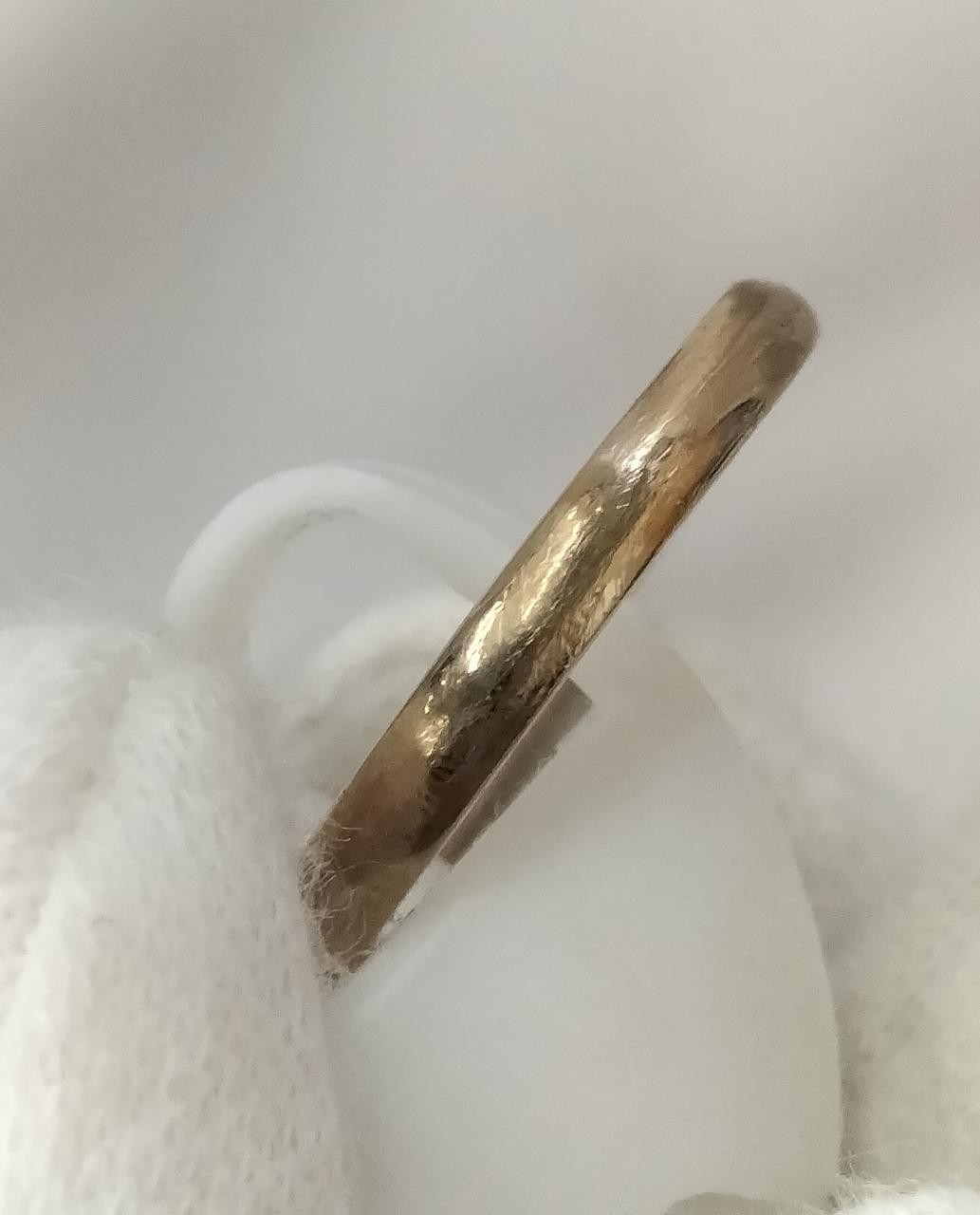 K18 18K Yellow Gold Plain Band Ring Minimalist Simple Smooth Used Japan