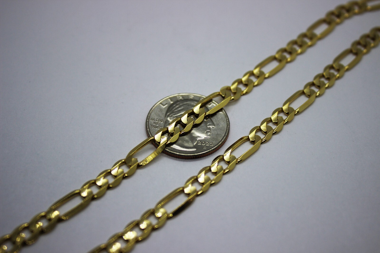 14k Solid Yellow Gold Figaro Necklace Chain Bracelet 1.9mm – 6.2mm 7″ – 36″