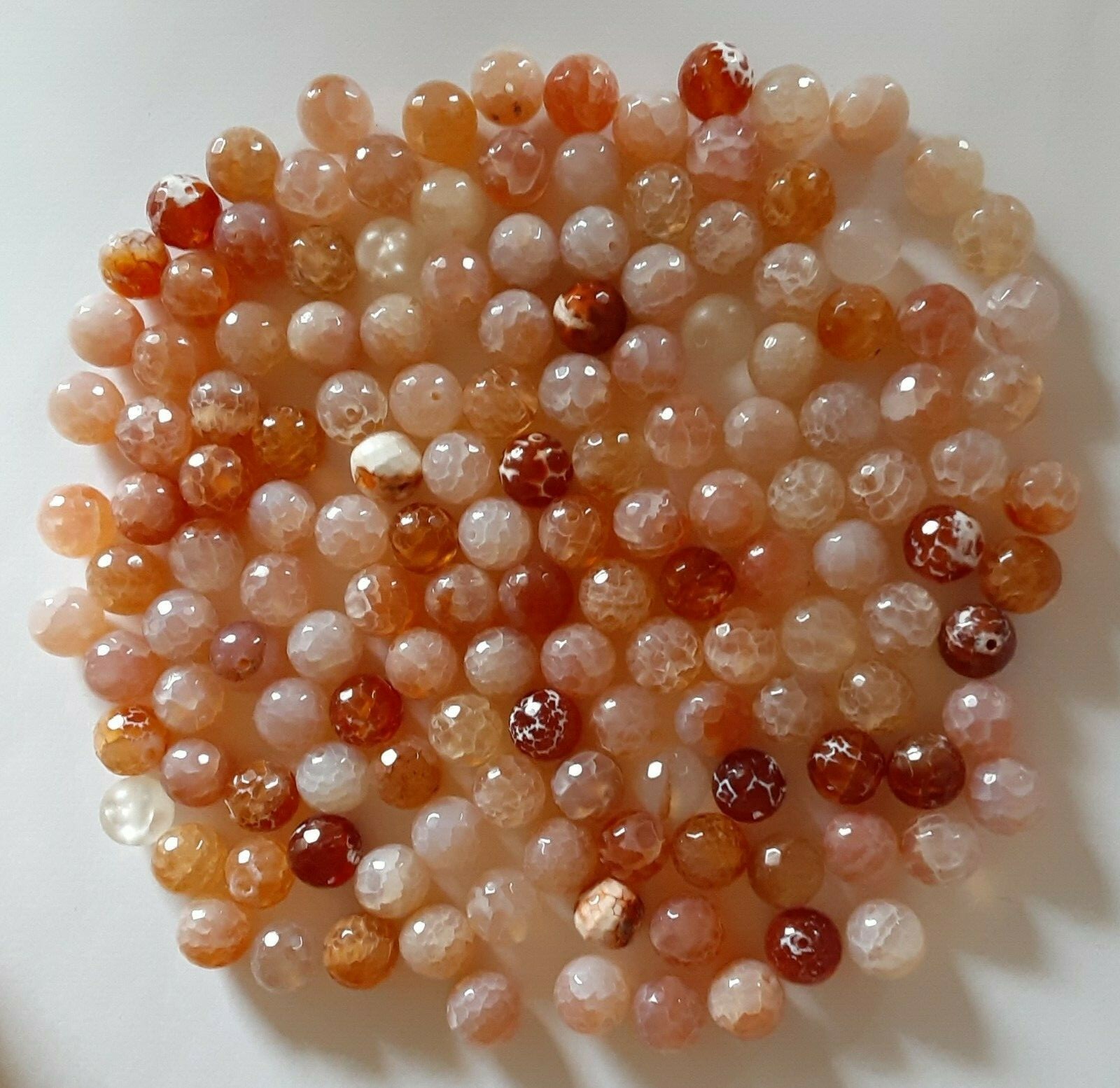 Lot of 148 Fine Vintage Faceted Carnelian 10-11 mm Round Beads 210 grams Rare