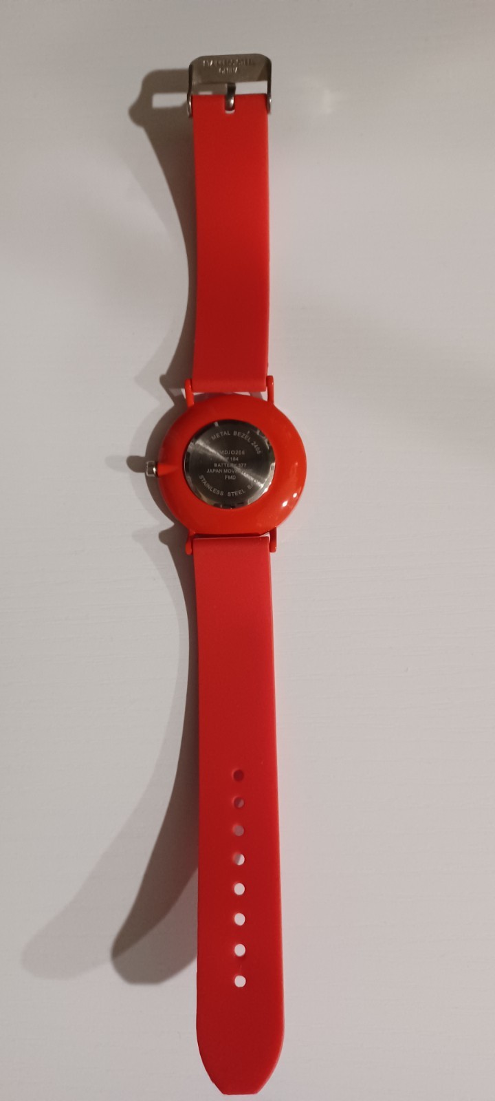 Unbranded Red Rubber Watch Needs New Battery