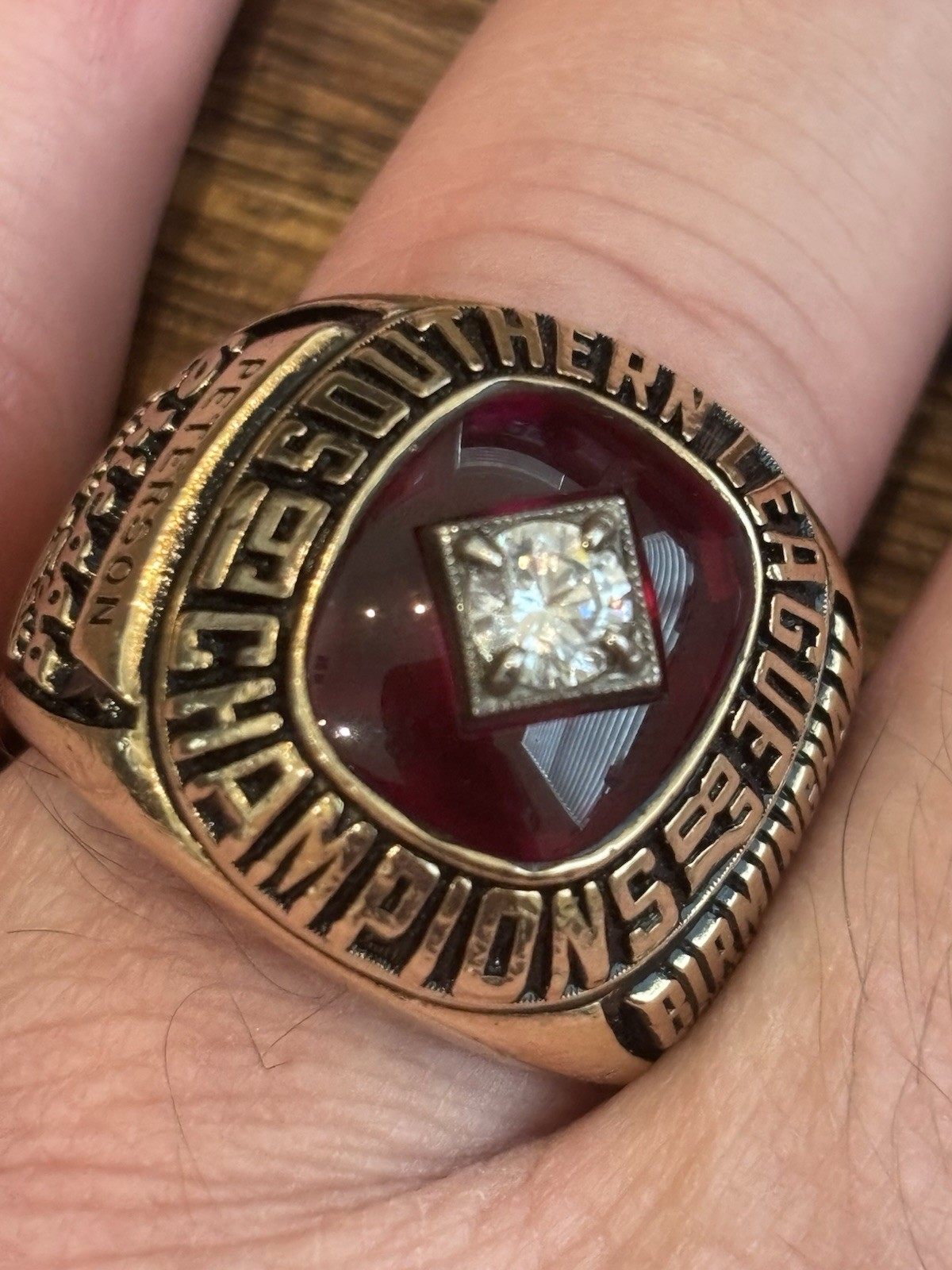 1987 Birmingham Barons Championship Ring 10K Gold 31.85g Adam Peterson