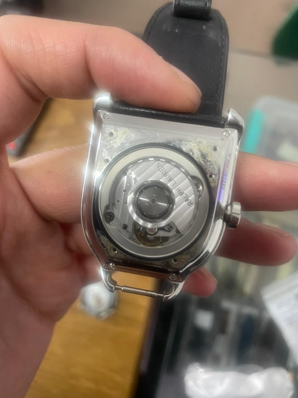 Ralph Lauren Stirrup Large Model Mens Watch Cal RL300.1 Leather K00302 Swiss