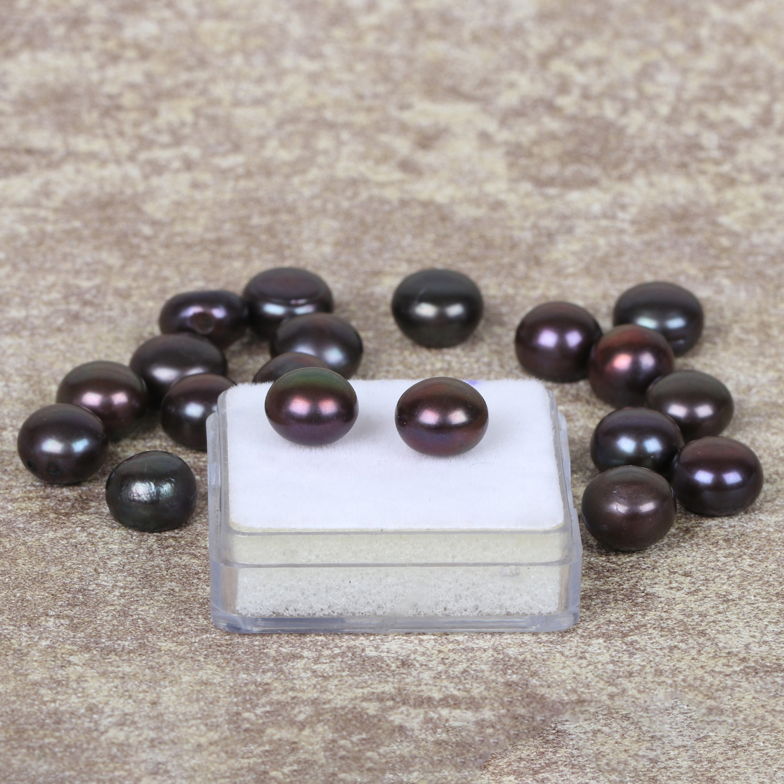 25 Ct./5 Pcs Natural Tahitian Black Freshwater Pearl Loose Gemstones Lot 10-8 mm