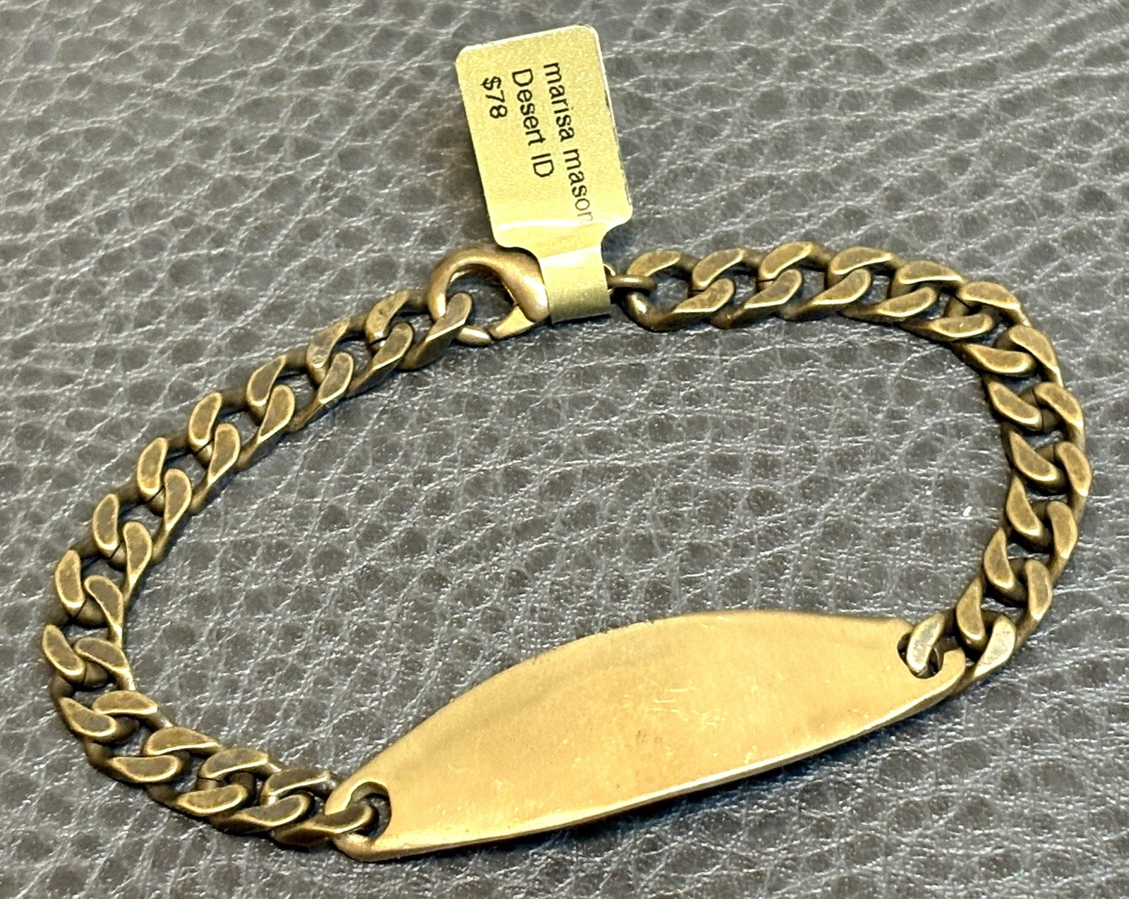 MARISA MASON Brass Tone ID BRACELET CURB CHAIN W/TAGS
