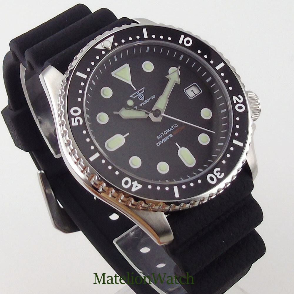 41mm 20ATM NH35A Diving Men’s Watch Black Dial Sapphire Crystal 200M Waterproof