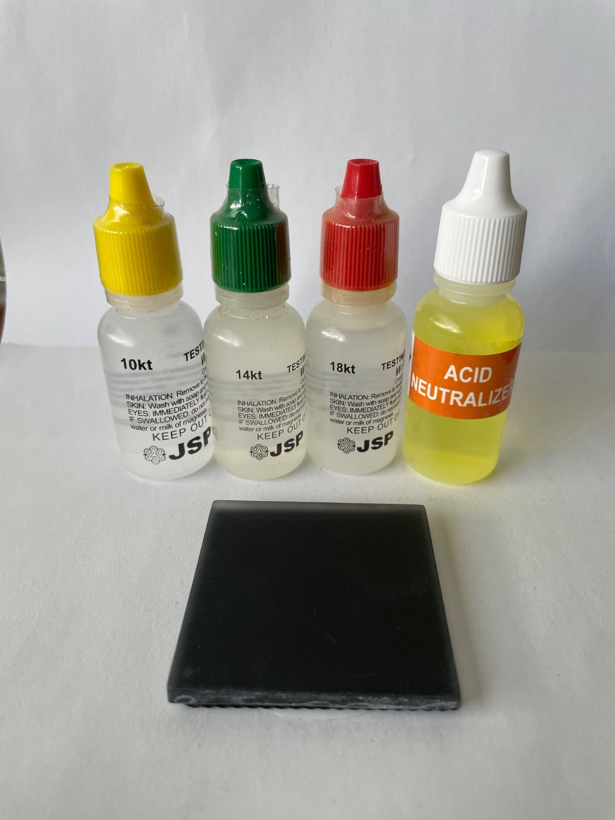 JSP 10k, 14k, 18k, Gold Test Acid, gold test stone, gold testing acid neutralize