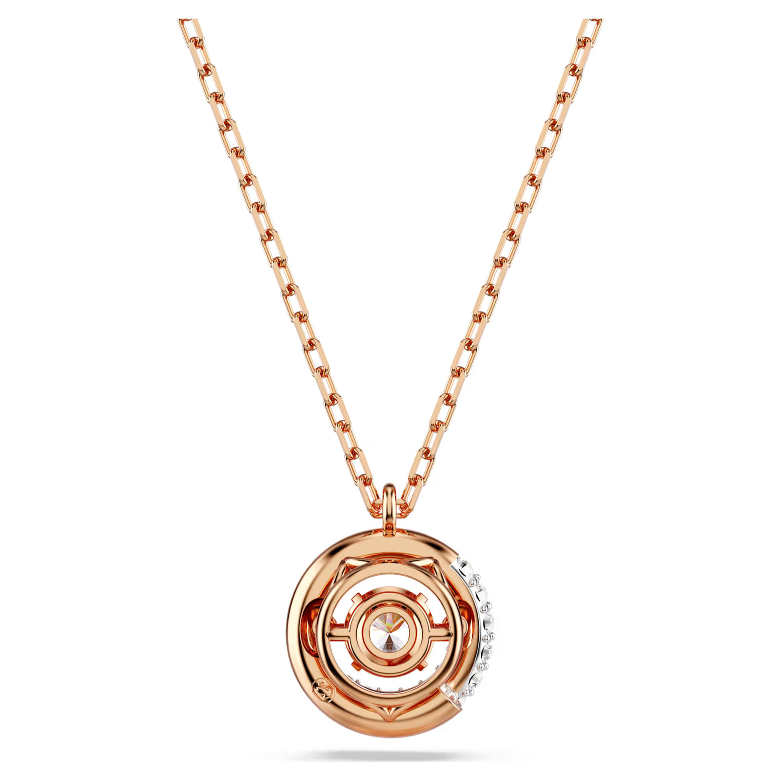 Dextera White Rose Gold Tone Plated Pendant Round Cut New