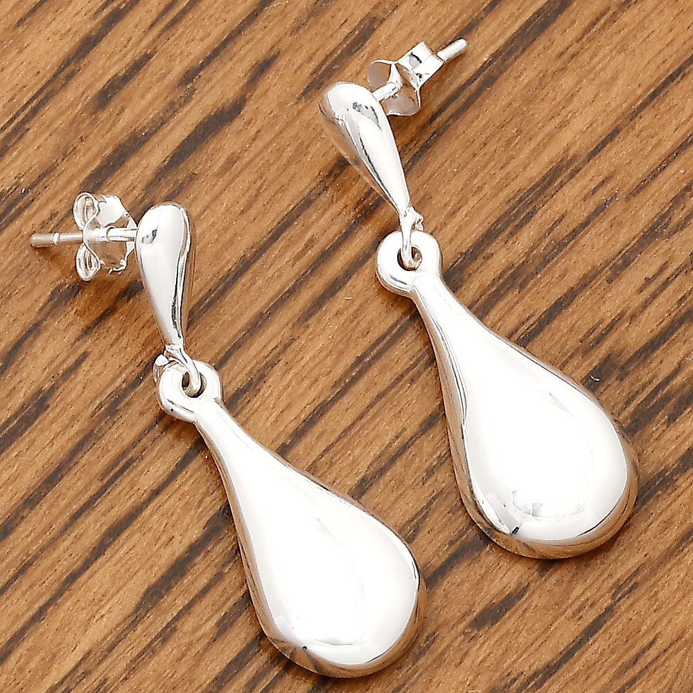 925 Sterling Silver Teardrop Drop Earrings • Elegant Dangle Silver Earrings