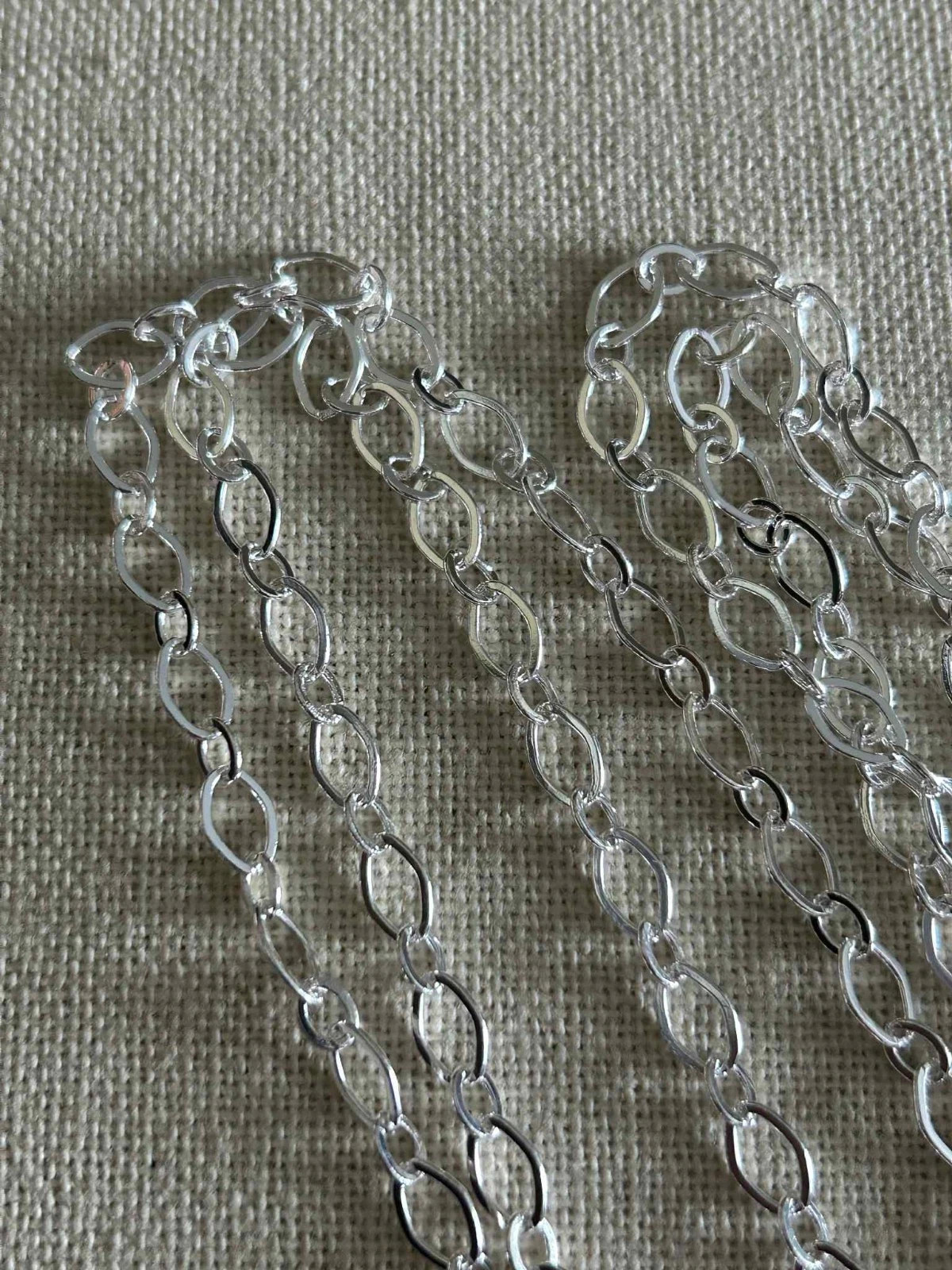 Origami Owl 32″ Silver Flat Oval Link Custom Chain “New”