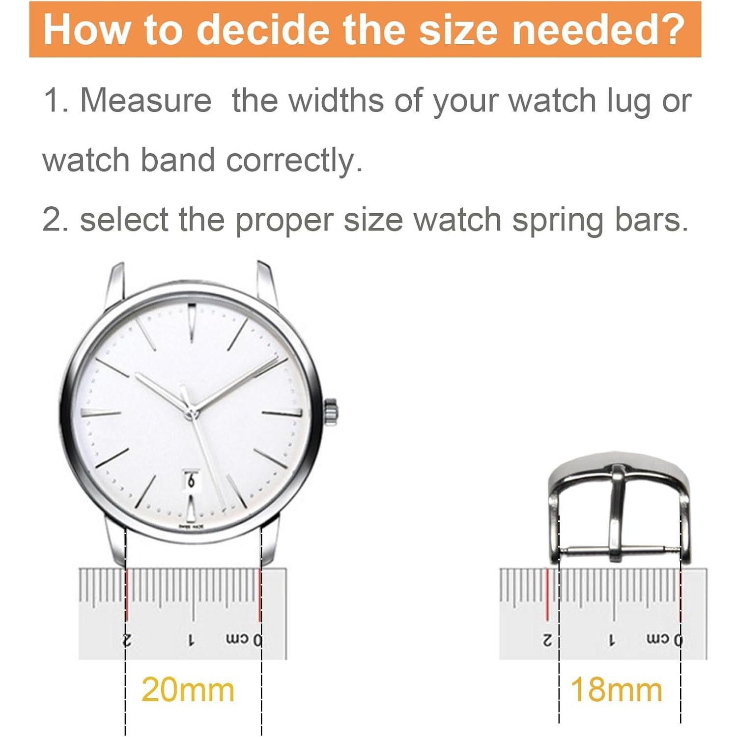 Watch Band Pins Spring Bars Tool Kit with 1.5mm & 1.8mm Thickness for Repair