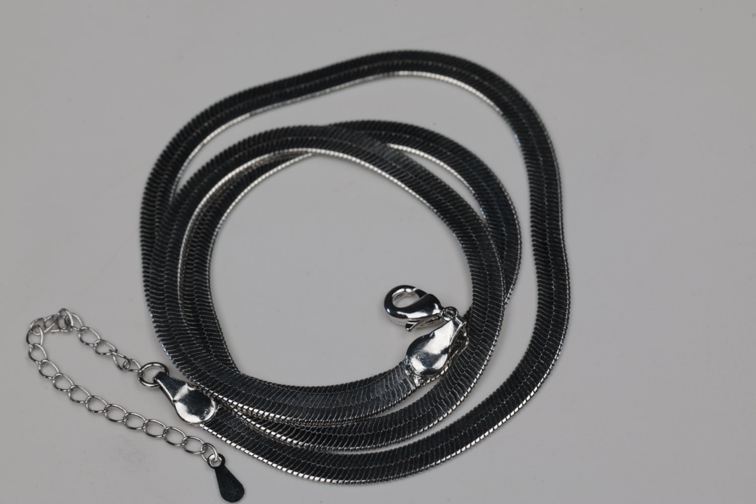 Sterling Silver Herringbone Snake Chain Necklace 925 Flat 16-18″ 10g