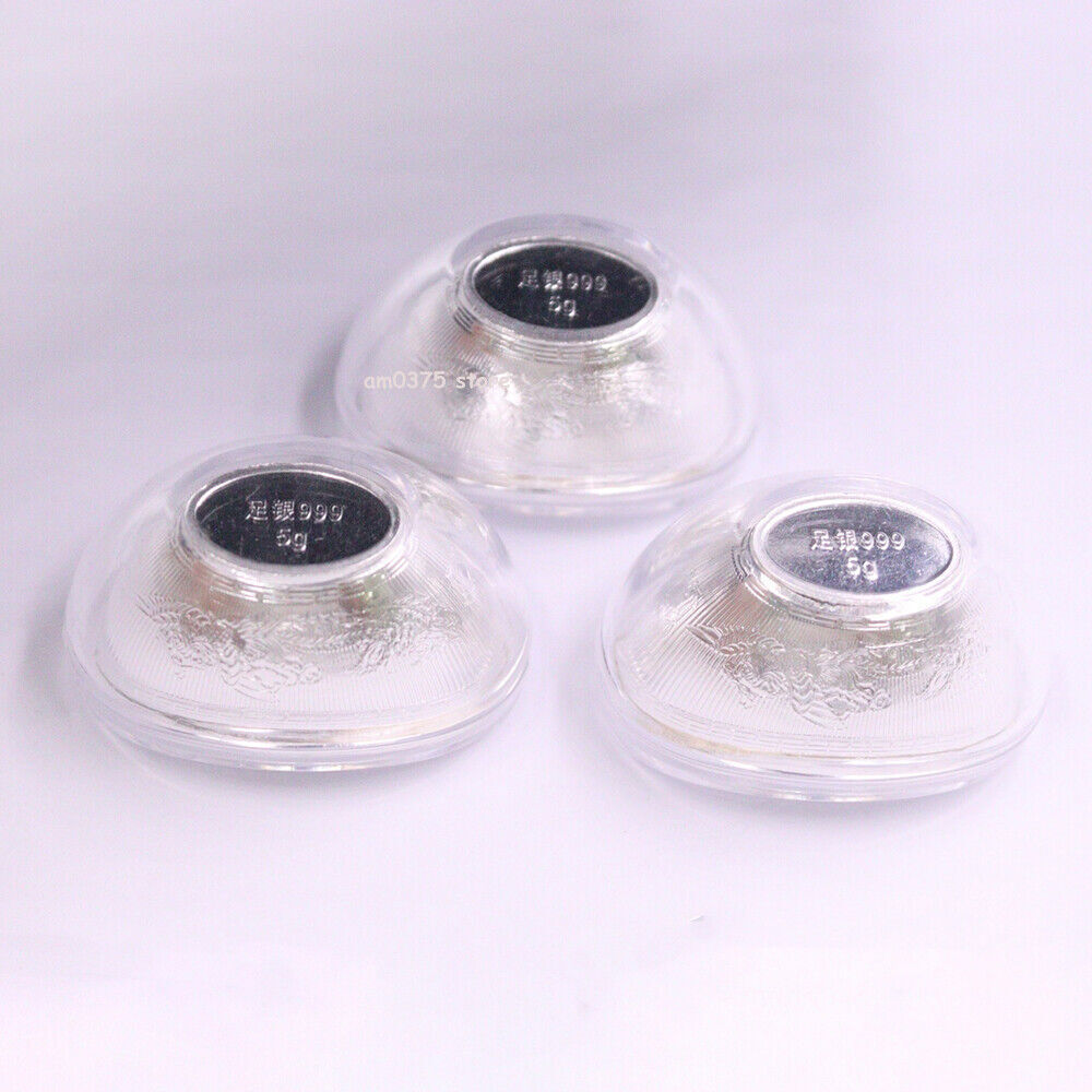 Pure 999 Fine Silver 福 Pattern Yuanbao Shape Silver Collection 5g/10g/20g