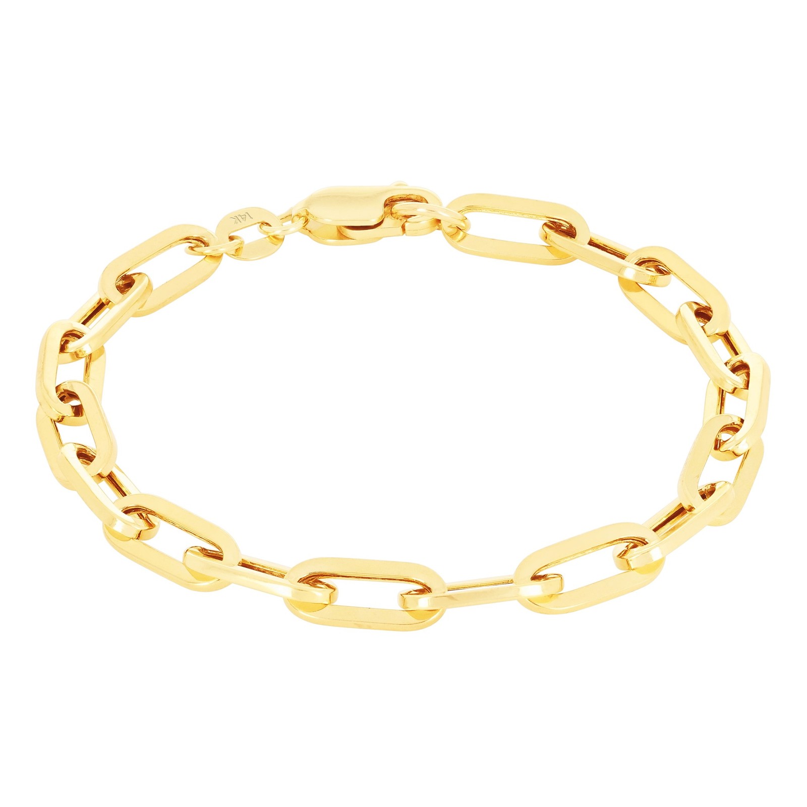 14k Yellow Gold Paperclip 2mm-7mm Chain Cable Rolo Bracelet Mens Womens 7″ – 8″