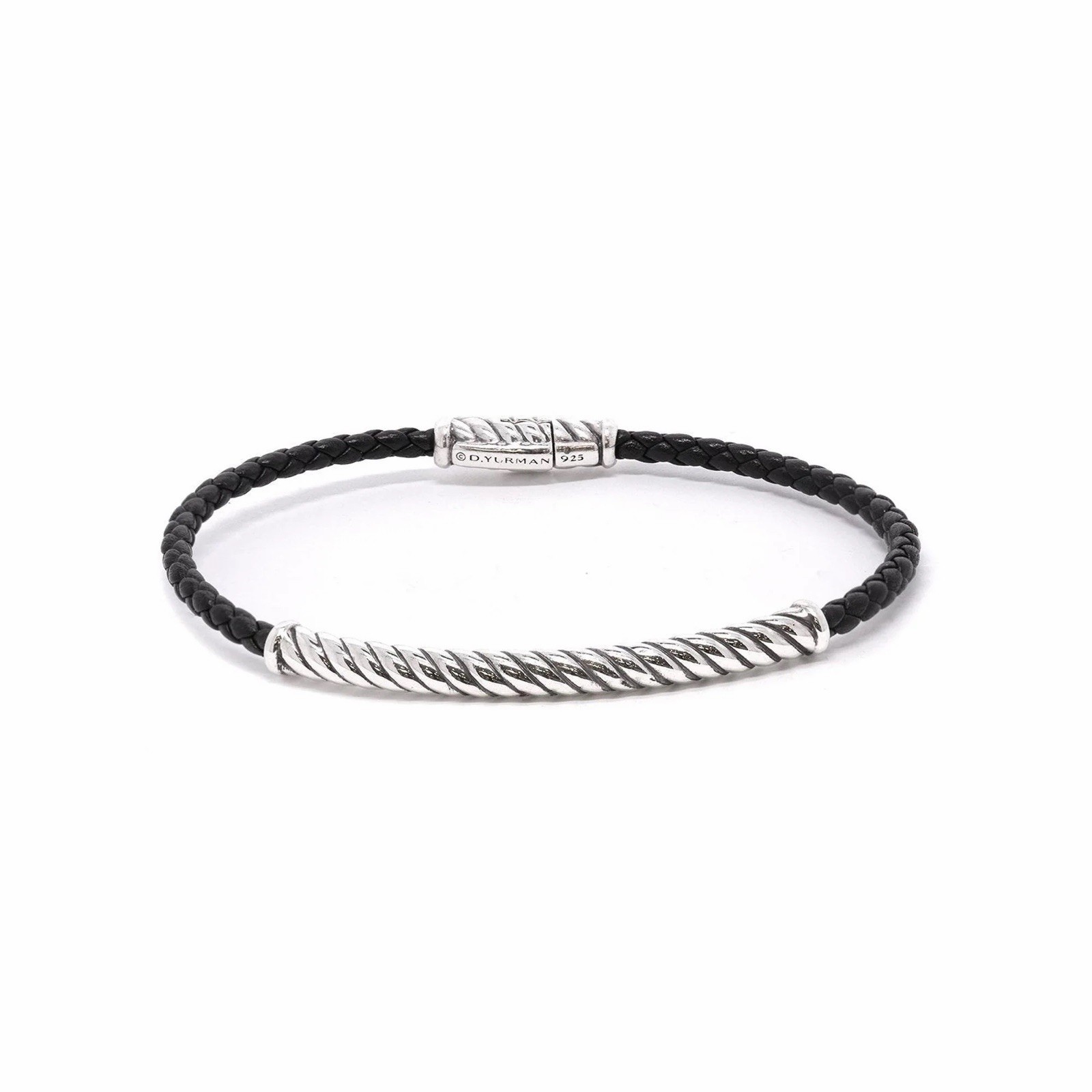 David Yurman Chevron Woven Leather Bracelet