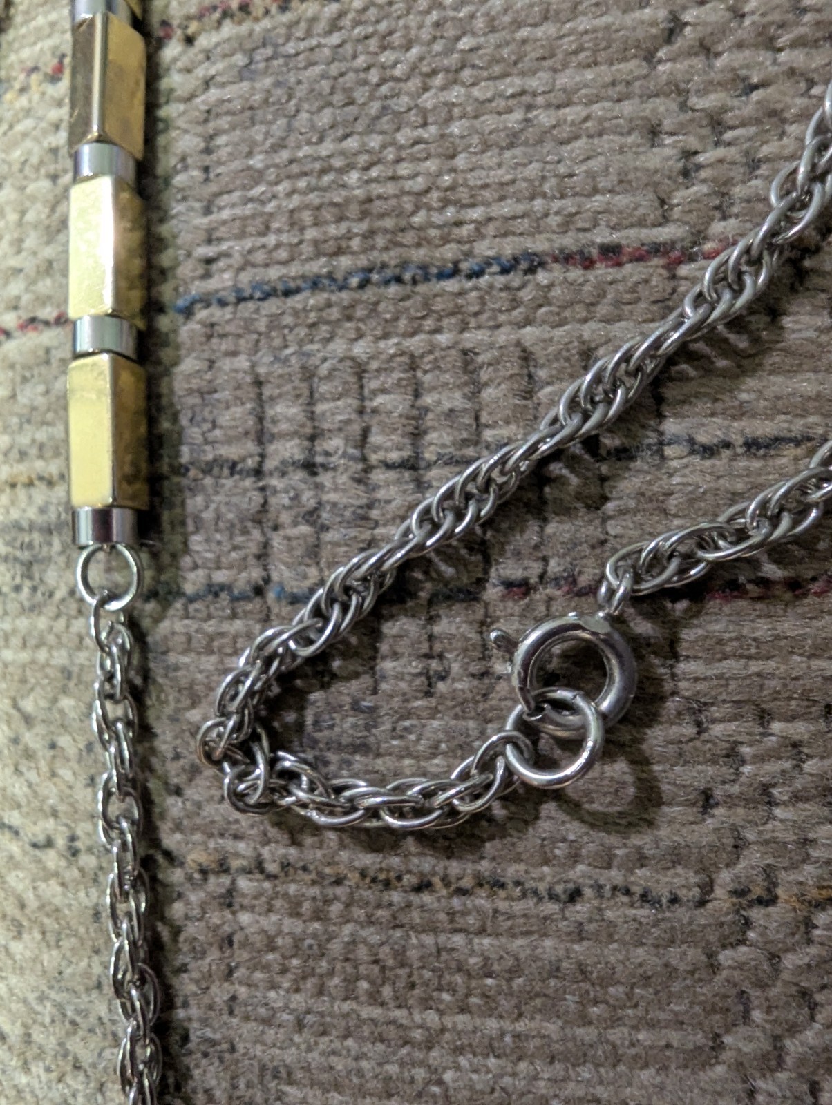 Silver And Gold Colored Necklace/Extra Long. Nice Piece For Everyday Wear