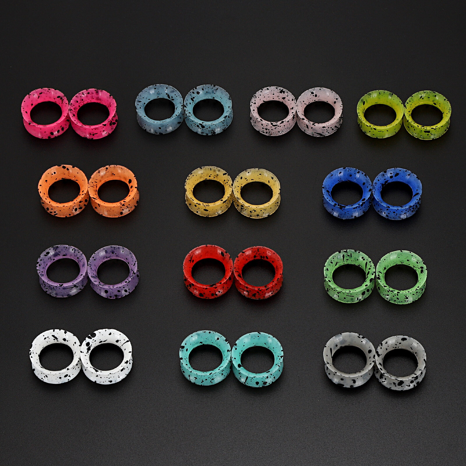 Soft Thin Silicone Double Flared Tunnels Ear Gauges Plugs Earskin 2g-3/4″ 1 Pair