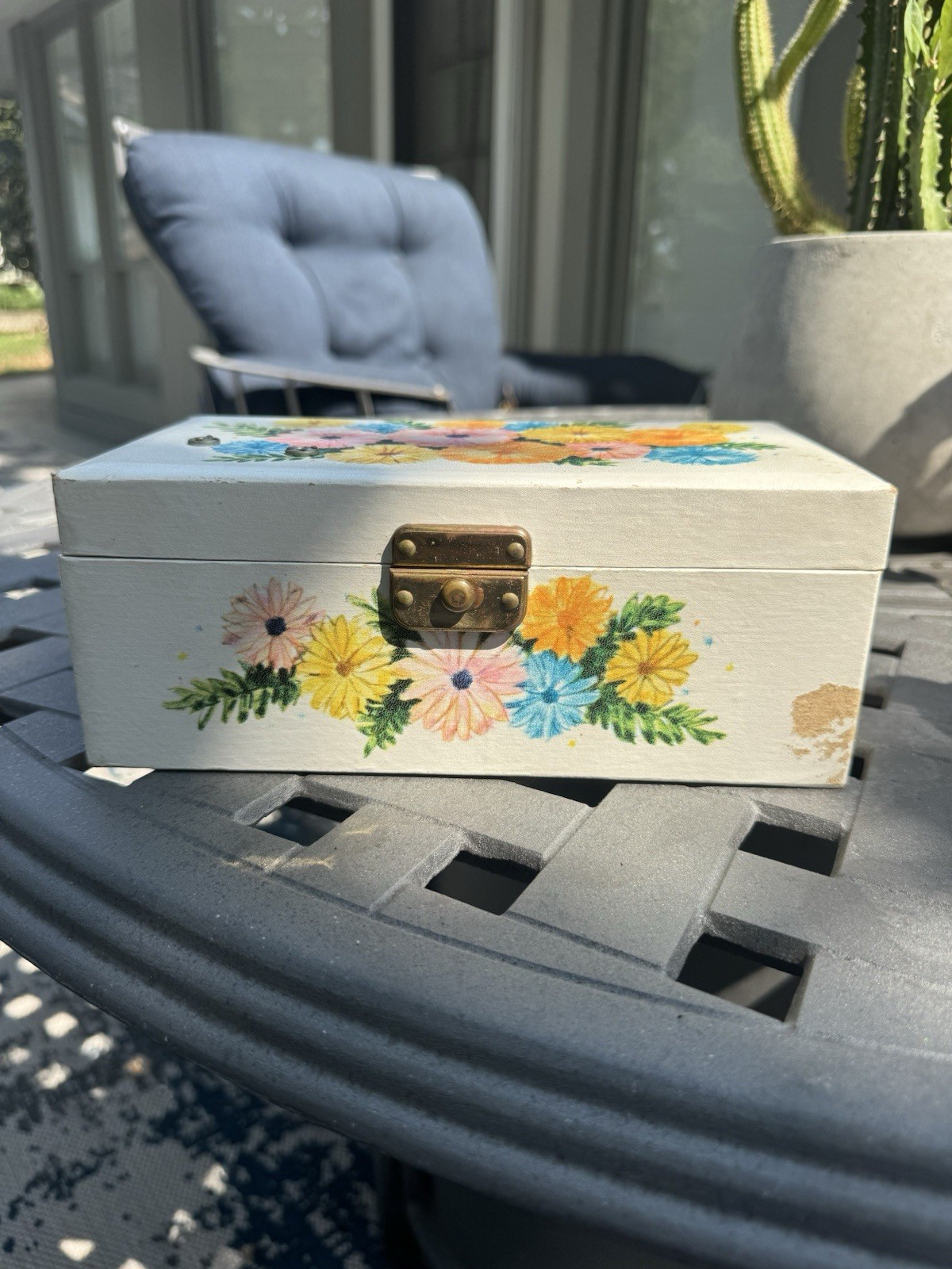 Vintage Wood Musical Jewelry Box w/ Mirror, Felt Lined 4 Compartments Ballerina
