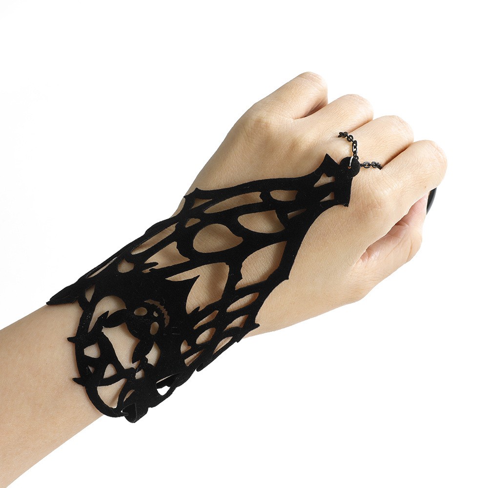 Halloween Spider Web Hand Bracelet Gothic Dark Style Party Jewelry 1Pc