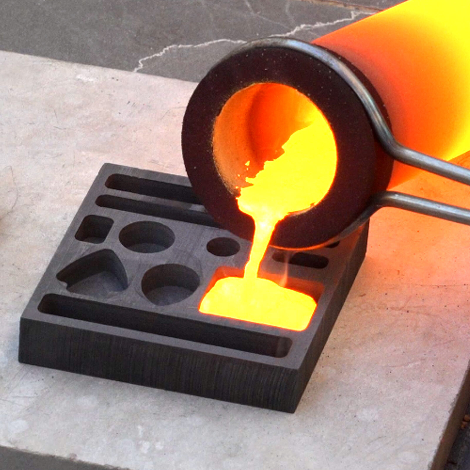 1PC Graphite Ingot Casting Mold Combo Mould For Melting Refining Gold Silver NEW