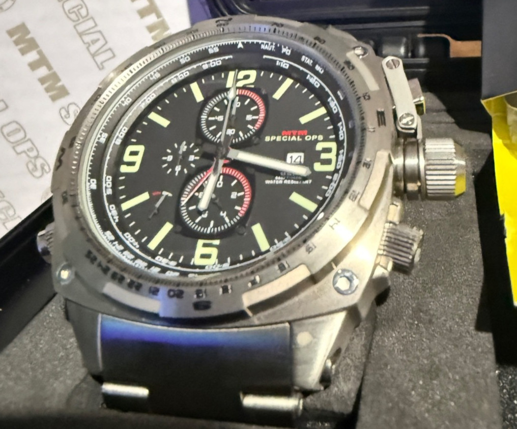 MTM Silver Cobra 47mm, Titanium. Excellent Shape. Few Scratches Shown In Pics.