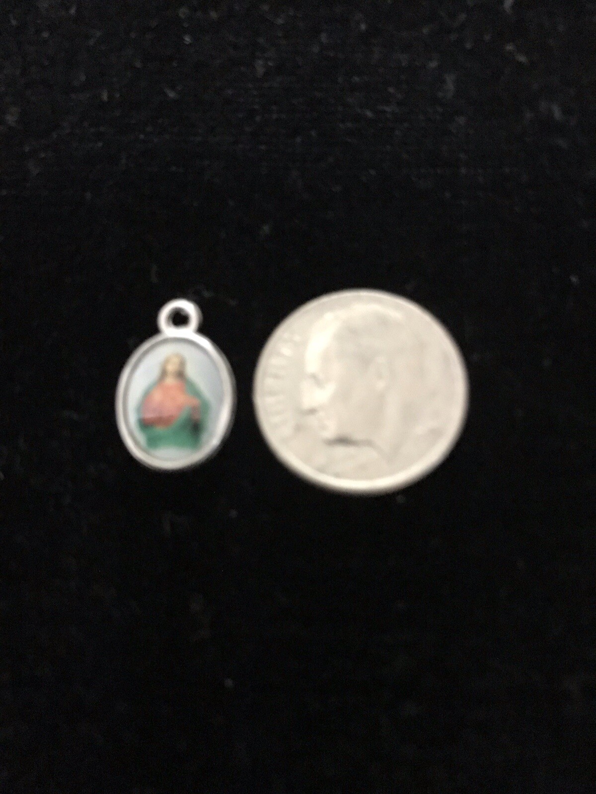 Beautiful Religious Sacred Heart Jesus Enamel Pendant charm or Necklace Charm