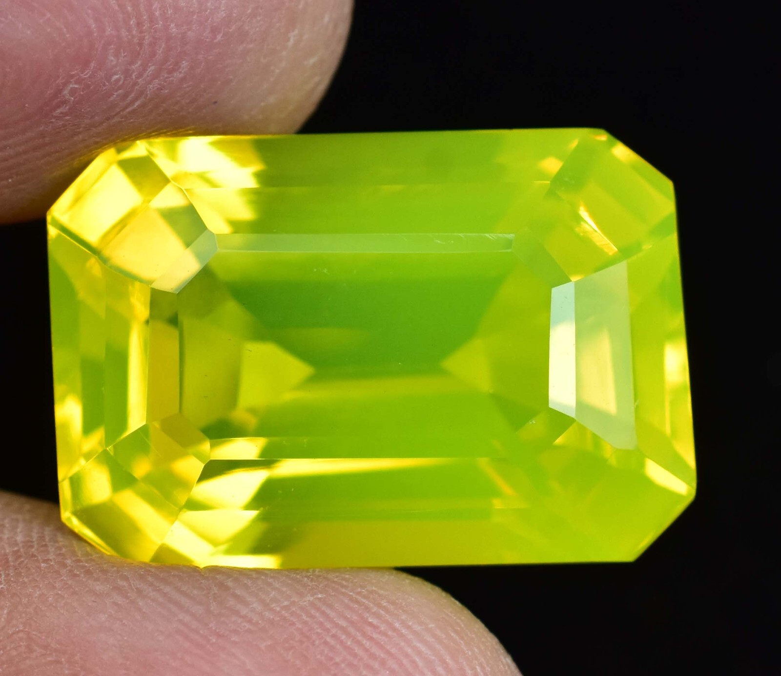 30.55 Ct Natural NEON Yellow Opal Certified Flawless Unheated Loose Gemstone