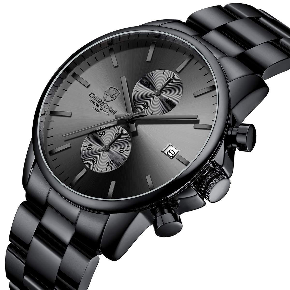 Stylish Men’s Waterproof Chronograph Quartz Watch – Stainless Steel, Auto Date