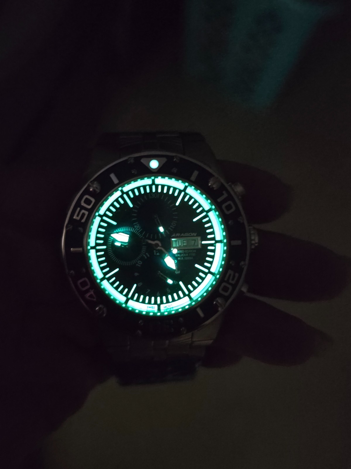 Aragon A161BLU Enforcer Valjoux 7750 Limited Edition 50mm Automatic Watch