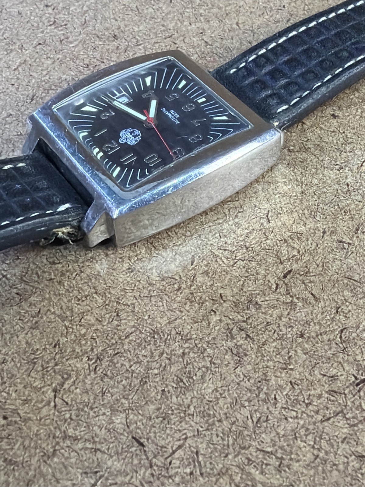 SUG Automatic Watch Reference No. 60362-364 Used Works 5 ATM Black/Silver