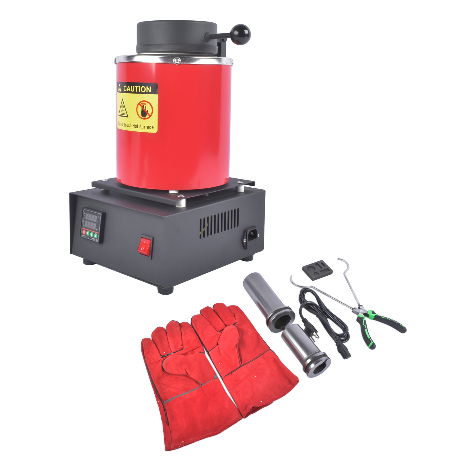 1500W 1150°C/2102°F Small High-Temperature Casting Furnaces 110V Red 1KG 2KG 3KG